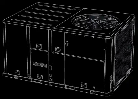 Rooftop packaged unit — line schematic